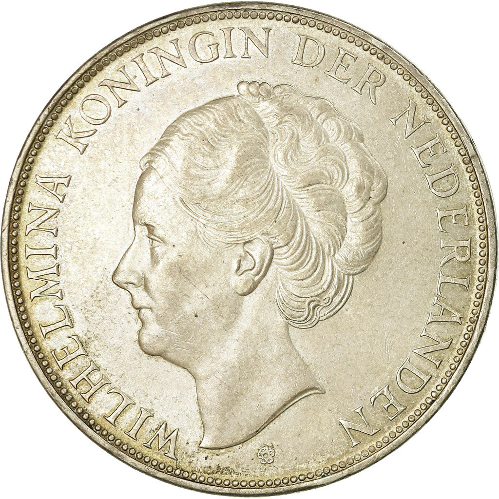 Coin, Netherlands, Wilhelmina I, 2-1/2 Gulden, 1937, AU(50-53), Silver, KM:165