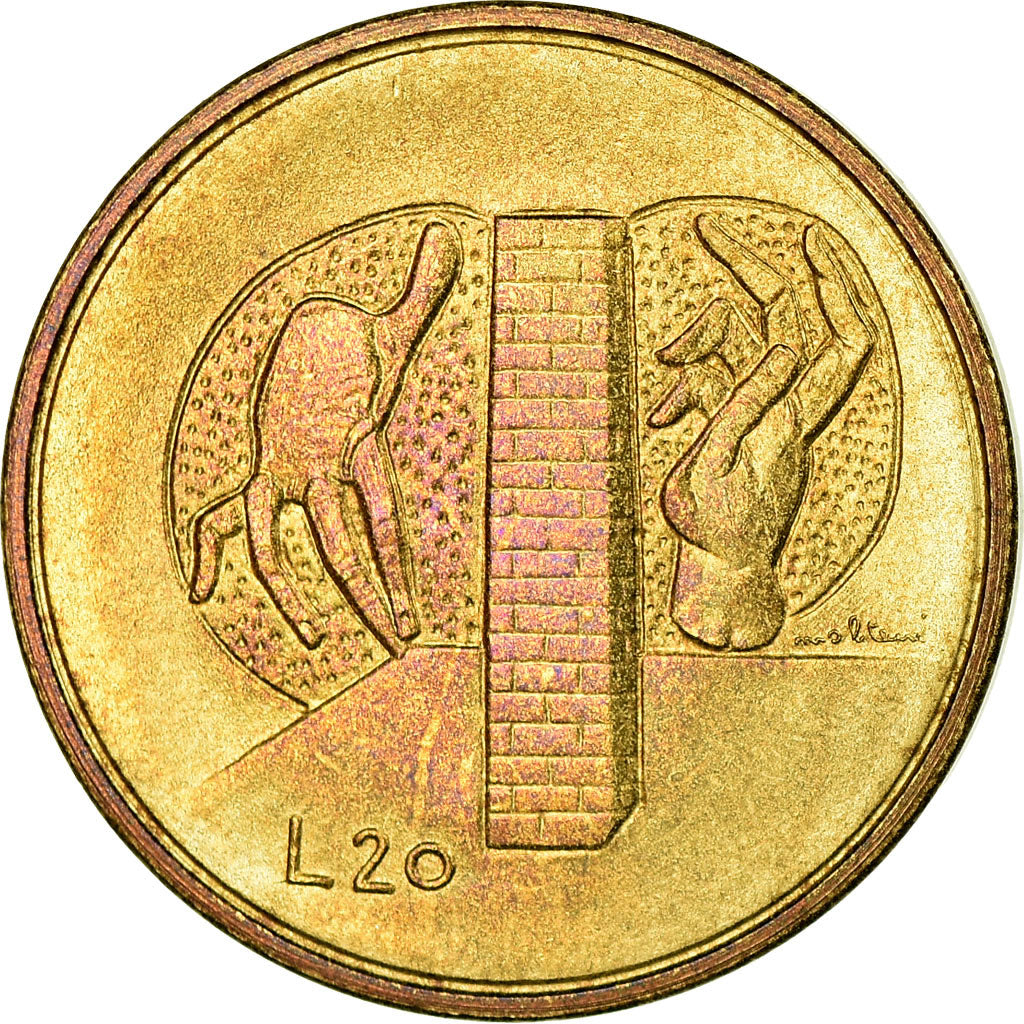 Moneta, San Marino, 20 Lire, 1976, BB, Alluminio-bronzo, KM:55