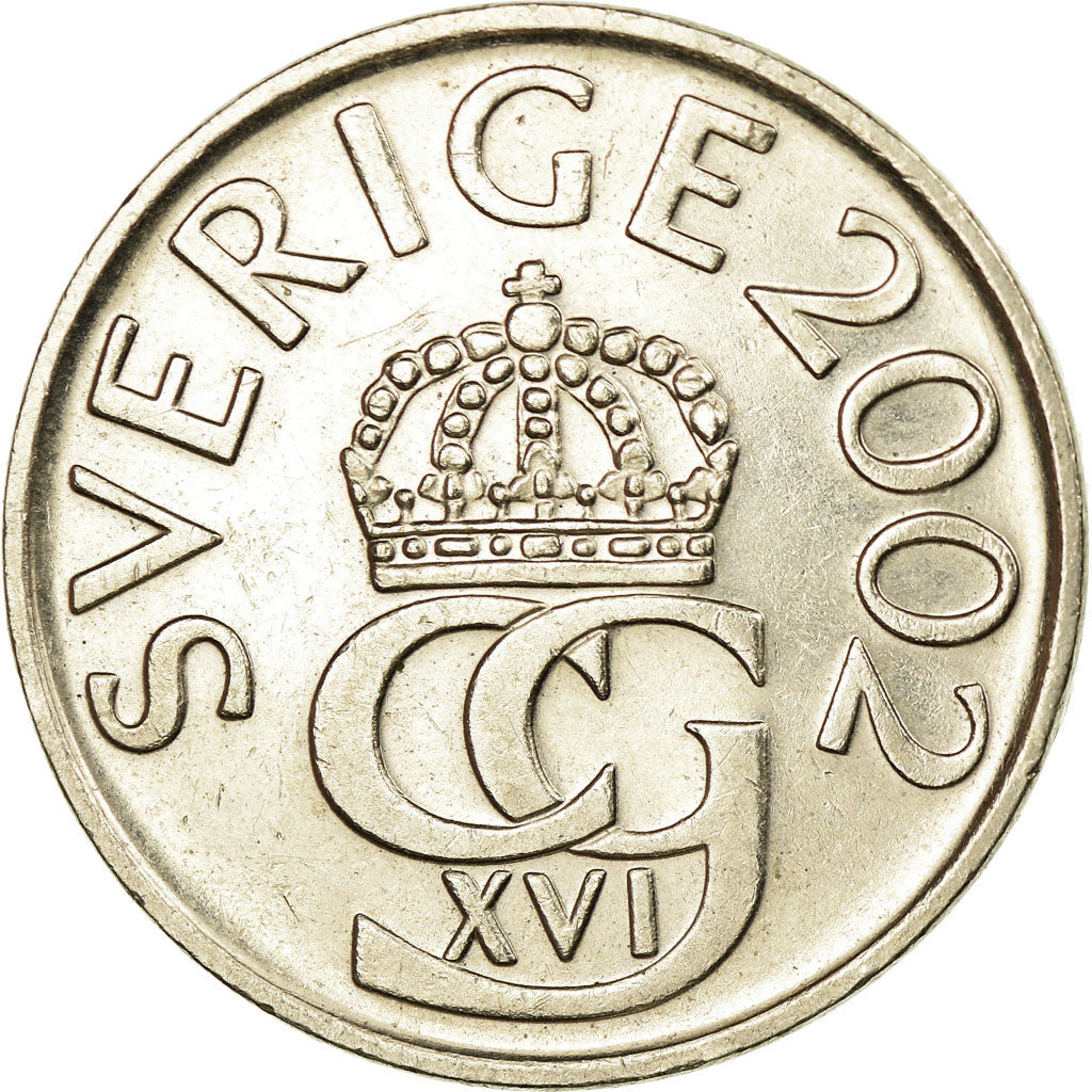 Coin, Sweden, Carl XVI Gustaf, 5 Kronor, 2002, EF(40-45), Copper-Nickel Clad