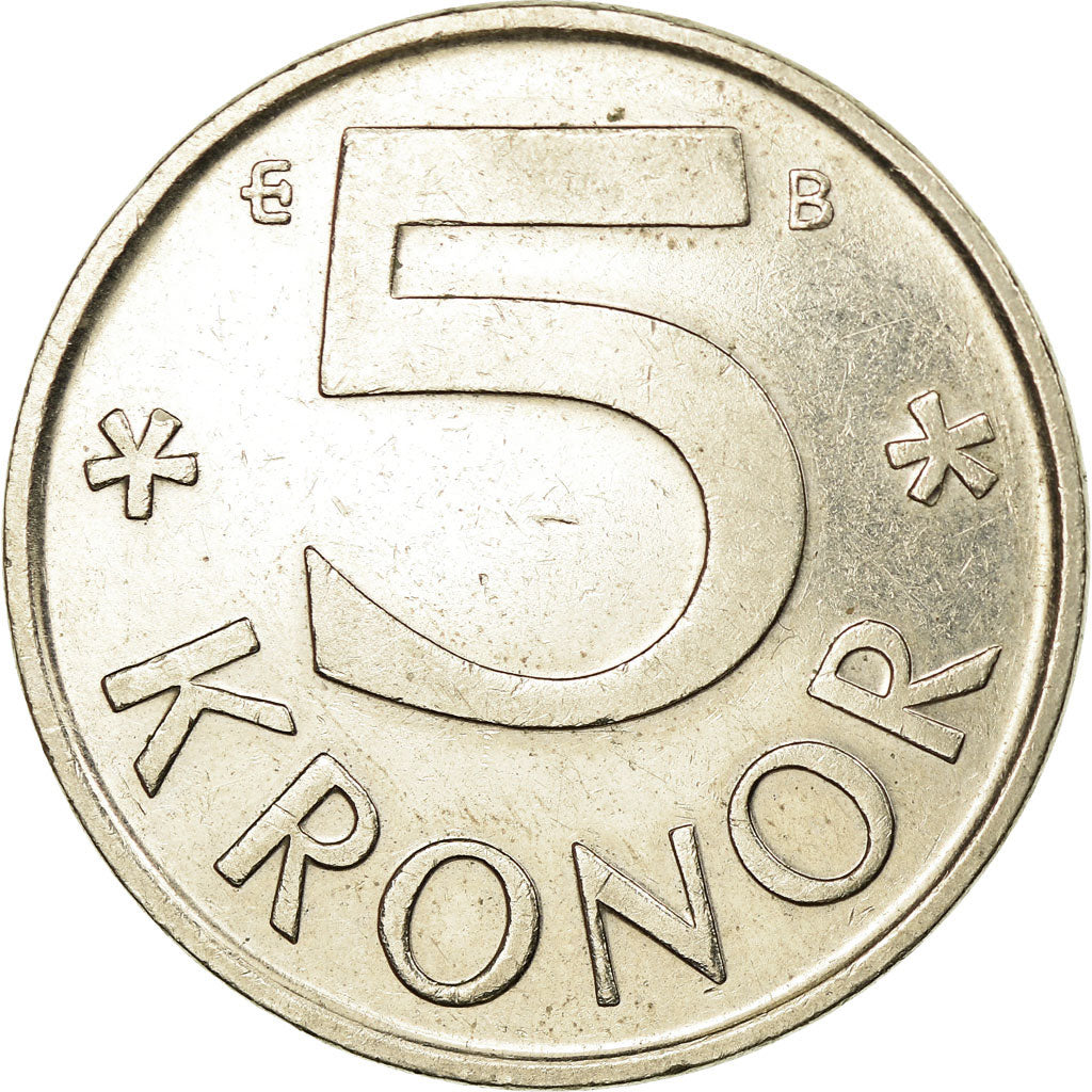 Coin, Sweden, Carl XVI Gustaf, 5 Kronor, 2002, EF(40-45), Copper-Nickel Clad