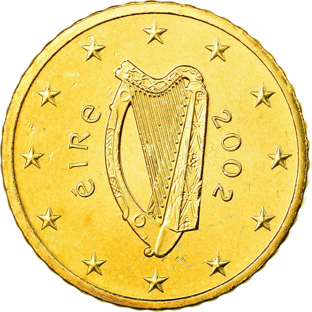 IRELAND REPUBLIC, 50 Euro Cent, 2002, MS(63), Brass, KM:37
