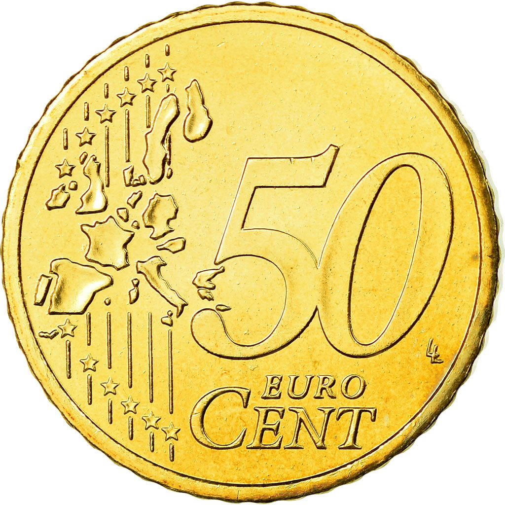 IRELAND REPUBLIC, 50 Euro Cent, 2002, MS(63), Brass, KM:37
