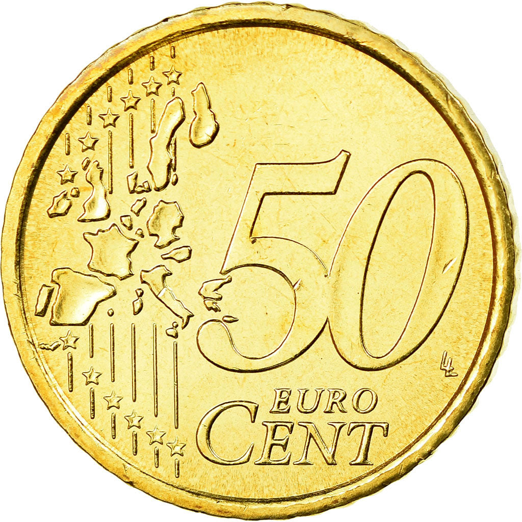 Italien, 50 Euro Cent, 2002, VZ, Messing, KM:215