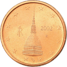 Italy, 2 Euro Cent, 2002, AU(55-58), Copper Plated Steel, KM:211