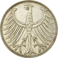 Coin, GERMANY - FEDERAL REPUBLIC, 5 Mark, 1960, Stuttgart, VF(30-35), Silver
