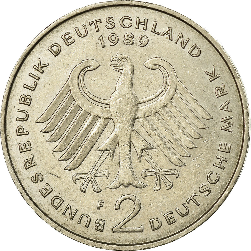 Coin, GERMANY - FEDERAL REPUBLIC, 2 Mark, 1988, Warsaw, EF(40-45), Copper-Nickel