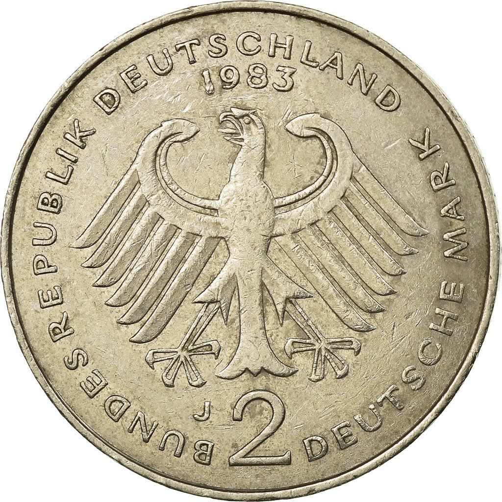 Coin, GERMANY - FEDERAL REPUBLIC, 2 Mark, 1969, Hambourg, EF(40-45)