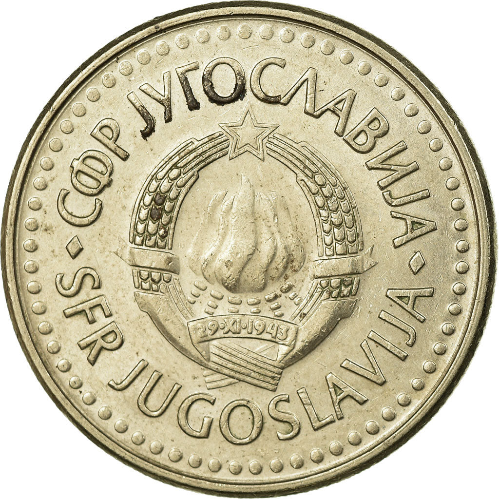 Monnaie, Yougoslavie, 5 Dinara, 1990, TTB, Copper-Nickel-Zinc, KM:144