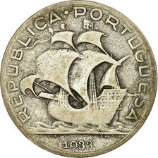 Coin, Portugal, 5 Escudos, 1933, VF(30-35), Silver, KM:581