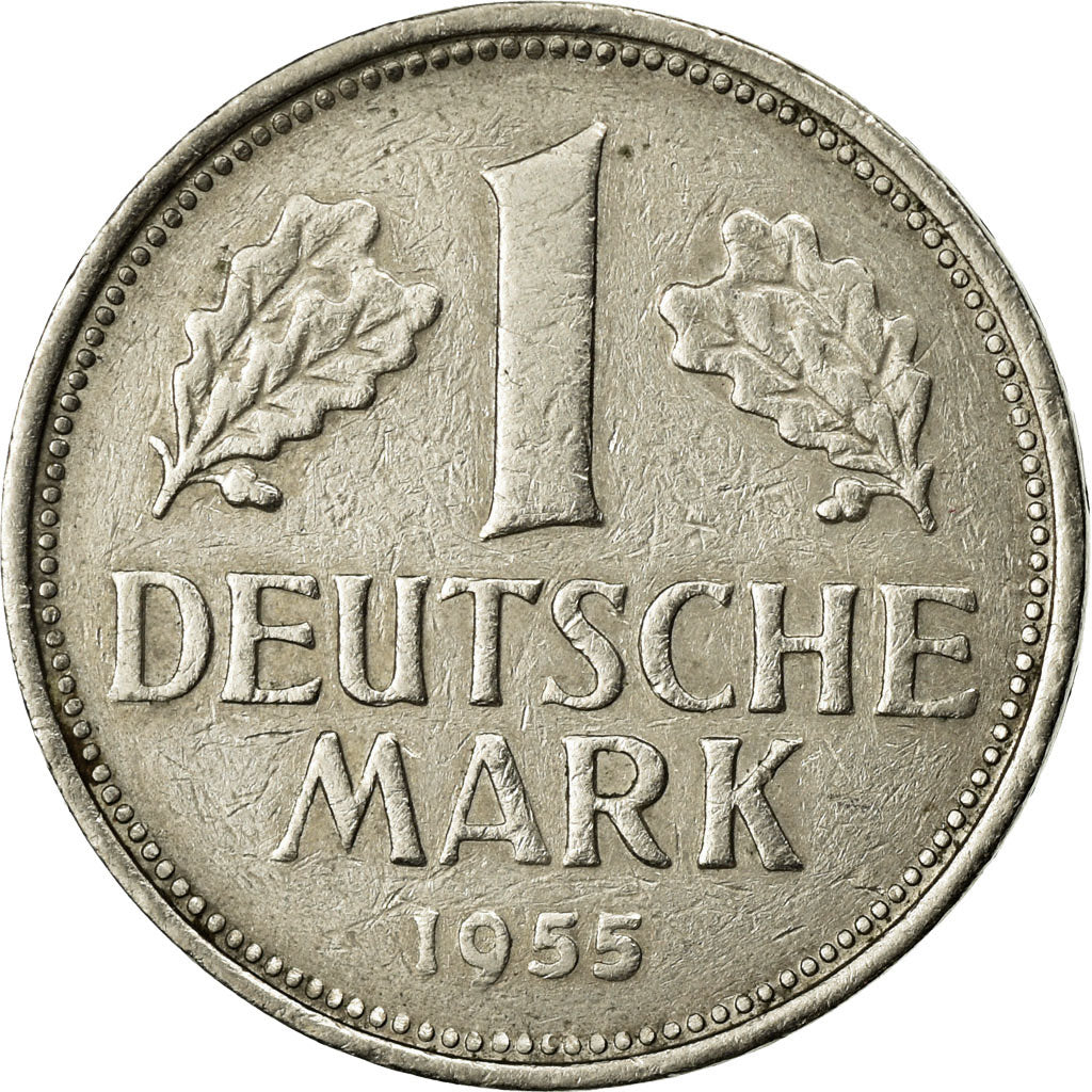 Coin, GERMANY - FEDERAL REPUBLIC, Mark, 1955, Karlsruhe, AU(50-53)