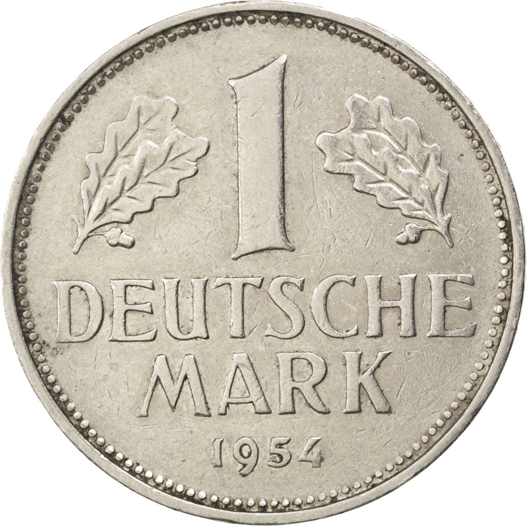 GERMANY - FEDERAL REPUBLIC, Mark, 1954, Stuttgart, KM #110, EF(40-45),...