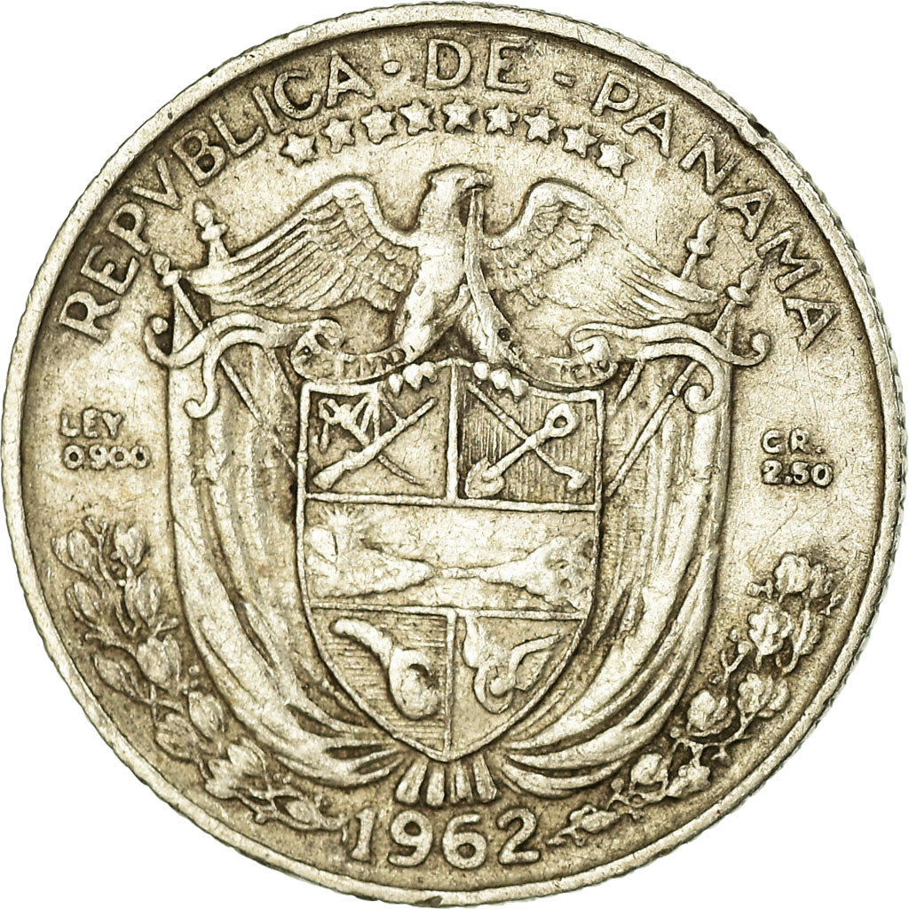 Coin, Panama, 1/10 Balboa, 1962, EF(40-45), Silver, KM:10.2