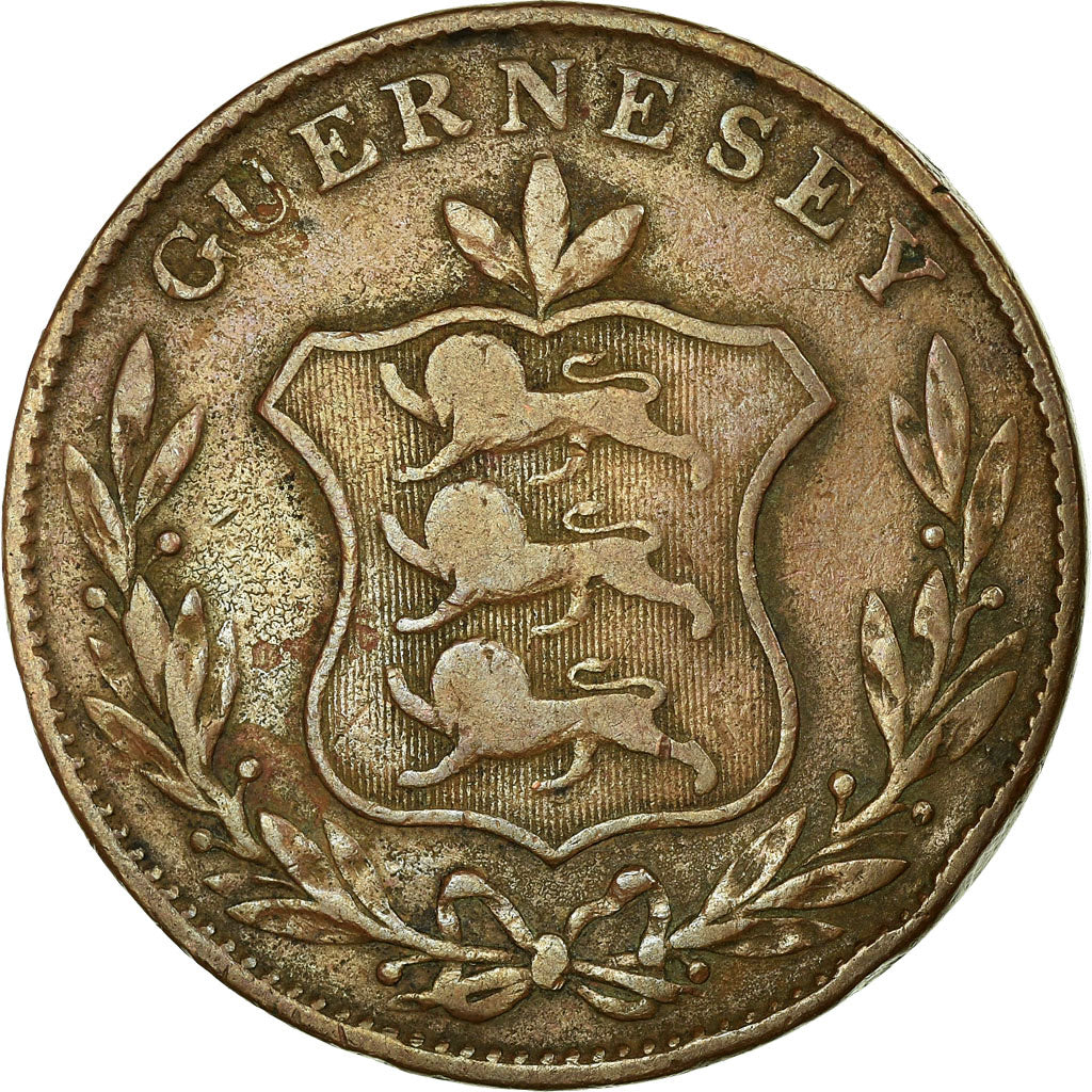 Coin, Guernsey, 8 Doubles, 1834, VF(20-25), Copper, KM:3