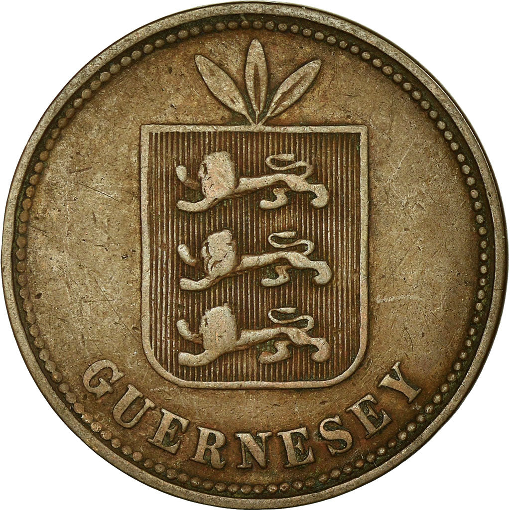 Coin, Guernsey, 4 Doubles, 1868, Heaton, Birmingham, EF(40-45), Bronze, KM:5