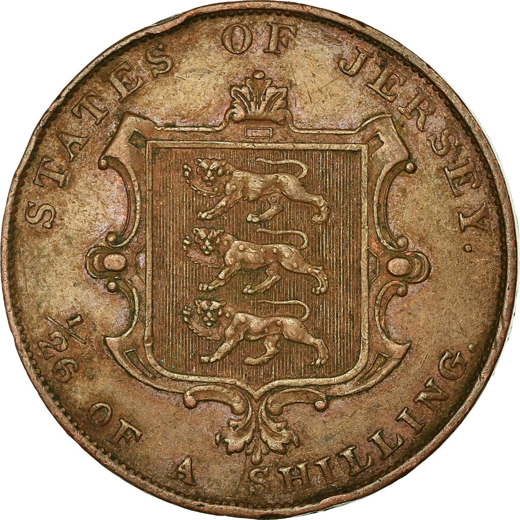Coin, Jersey, Victoria, 1/26 Shilling, 1841, EF(40-45), Copper, KM:2