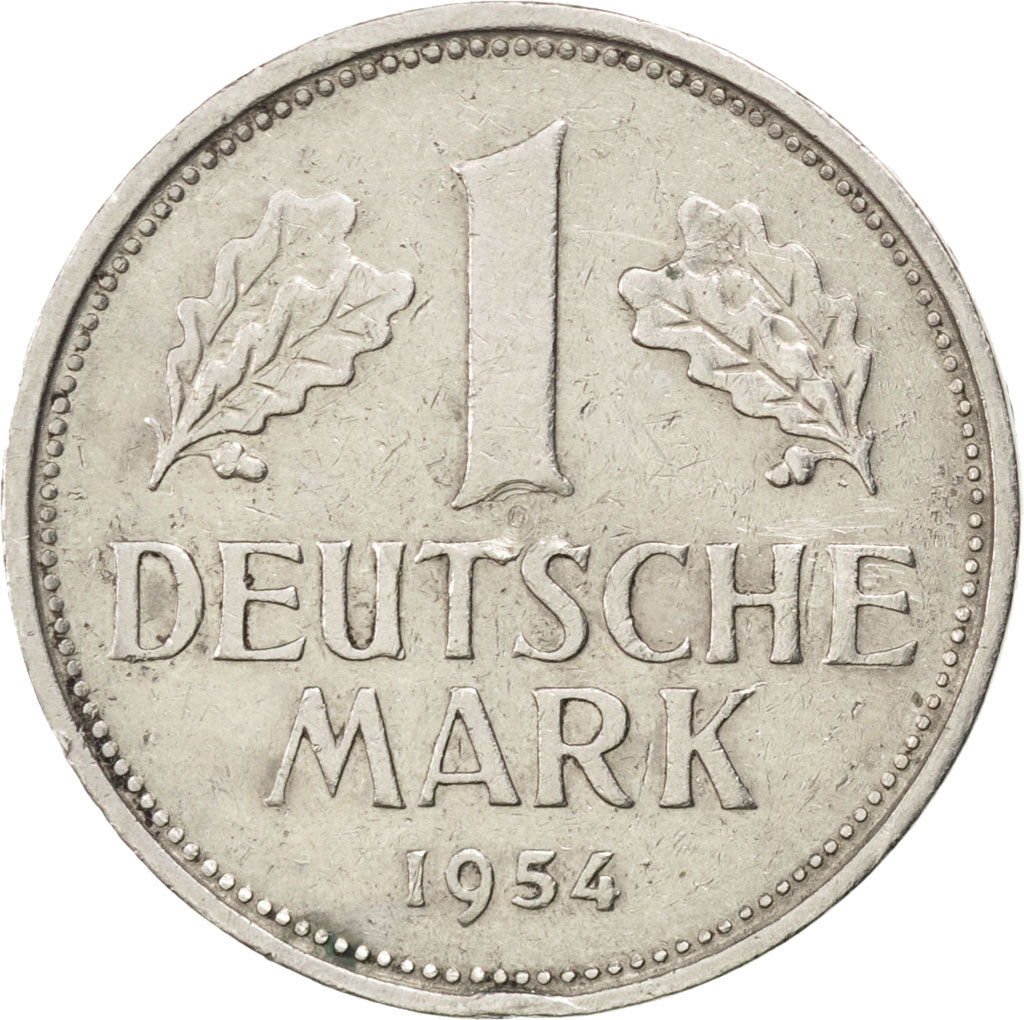 GERMANY - FEDERAL REPUBLIC, Mark, 1954, Munich, KM #110, EF(40-45),...