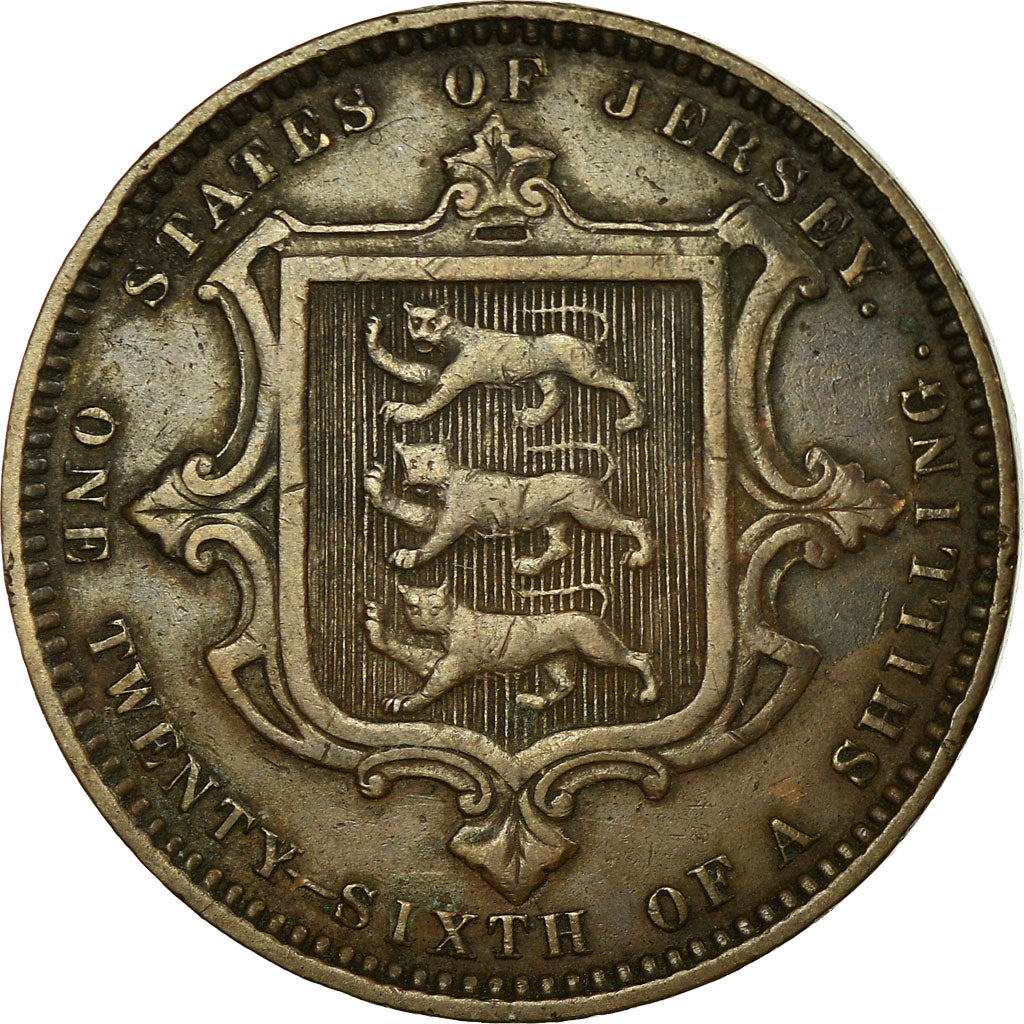 Coin, Jersey, Victoria, 1/26 Shilling, 1870, EF(40-45), Bronze, KM:4