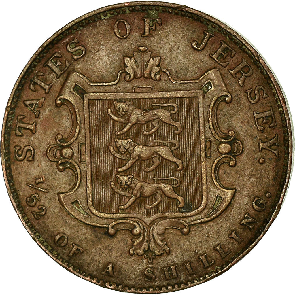 Coin, Jersey, Victoria, 1/52 Shilling, 1841, EF(40-45), Copper, KM:1