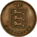 Moneta, Guernsey, Double, 1830, MB+, Rame, KM:1