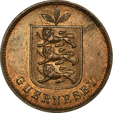 Coin, Guernsey, Double, 1889, Heaton, Birmingham, EF(40-45), Bronze, KM:10