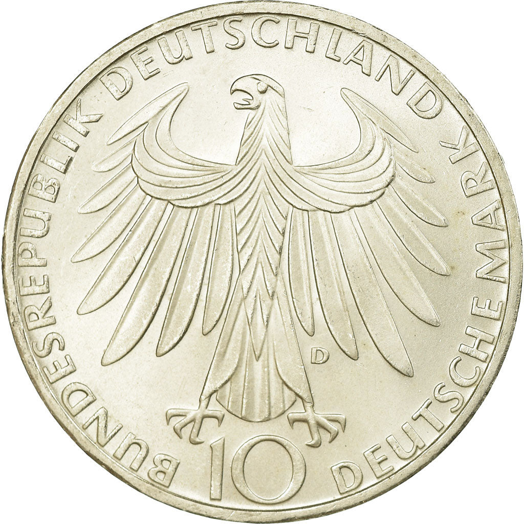 Monnaie, République fédérale allemande, 10 Mark, 1972, Munich, SUP, Argent