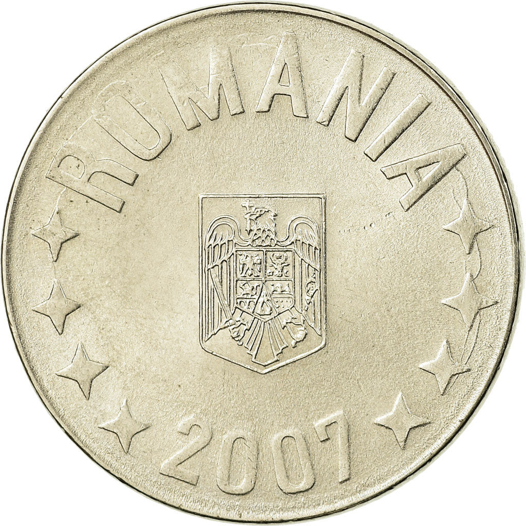 Moeda, Roménia, 10 Bani, 2007, Bucharest, EF(40-45), Aço Niquelado, KM:191