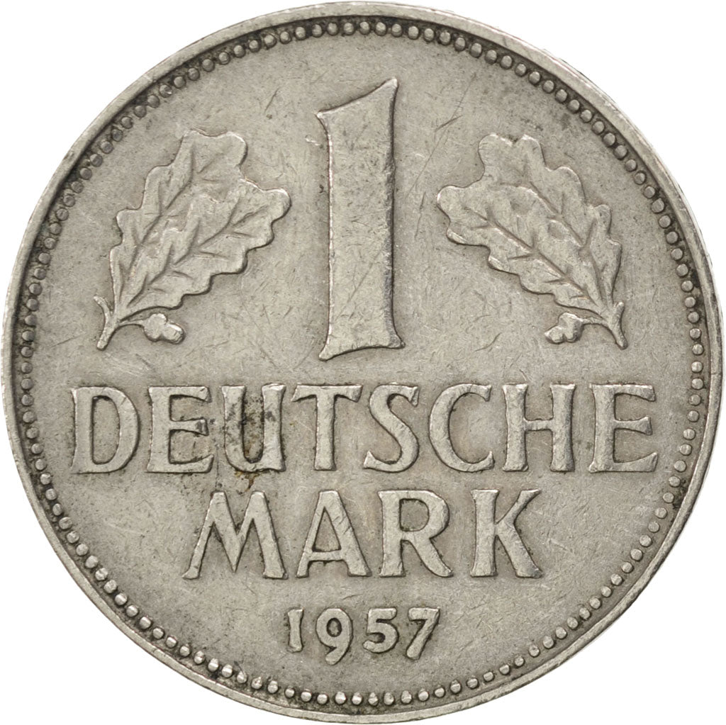GERMANY - FEDERAL REPUBLIC, Mark, 1957, Karlsruhe, KM #110, EF(40-45),...