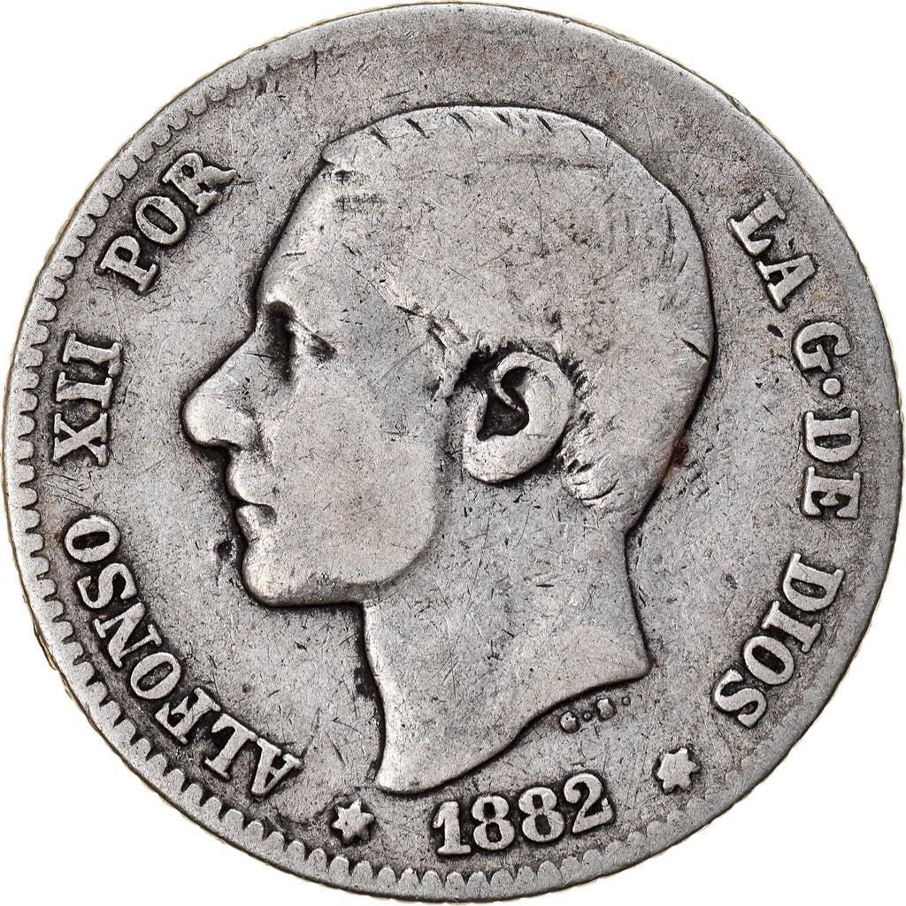 Monnaie, Espagne, Alfonso XII, Peseta, 1882, Madrid, TB+, Argent, KM:686