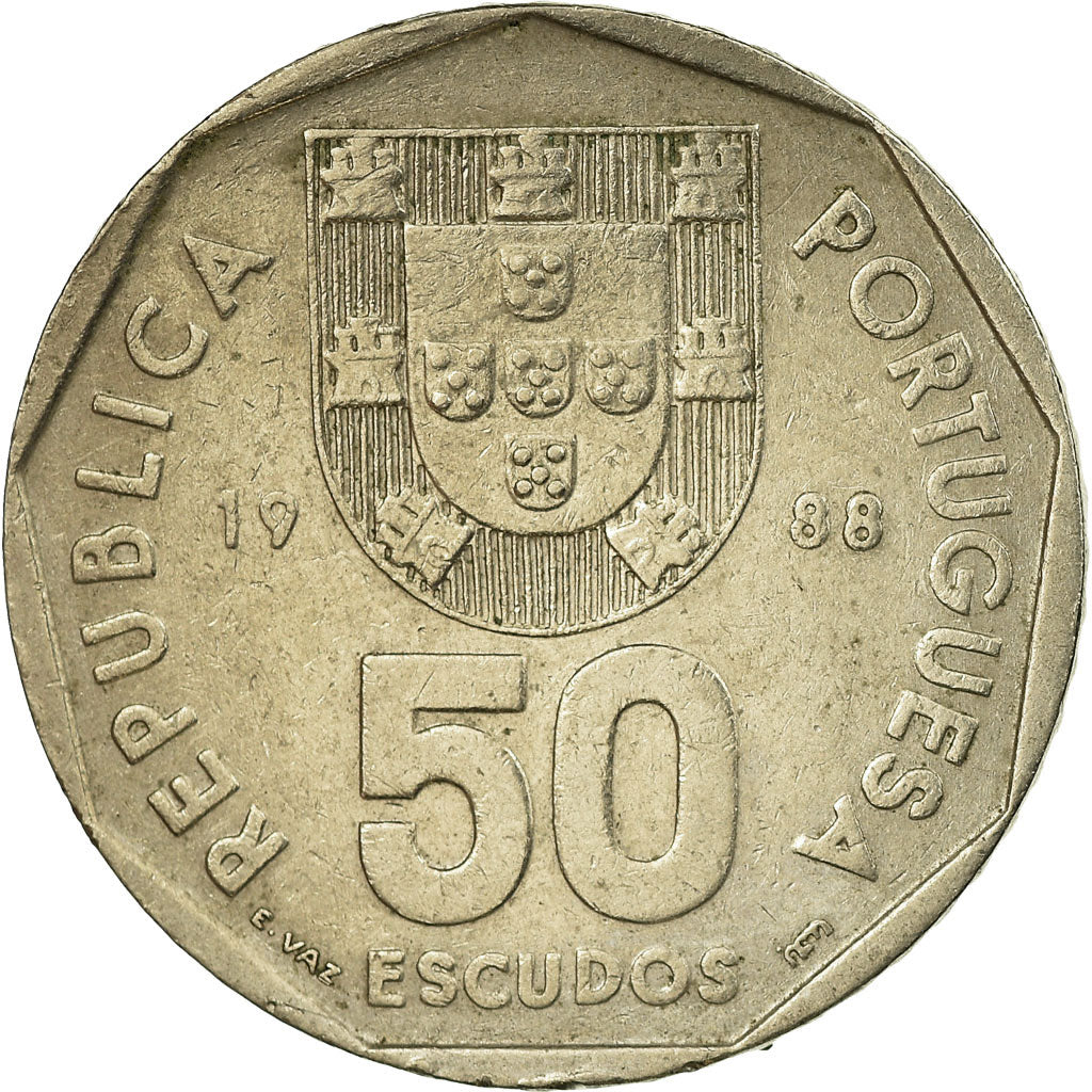 Münze, Portugal, 50 Escudos, 1988, S, Copper-nickel, KM:636