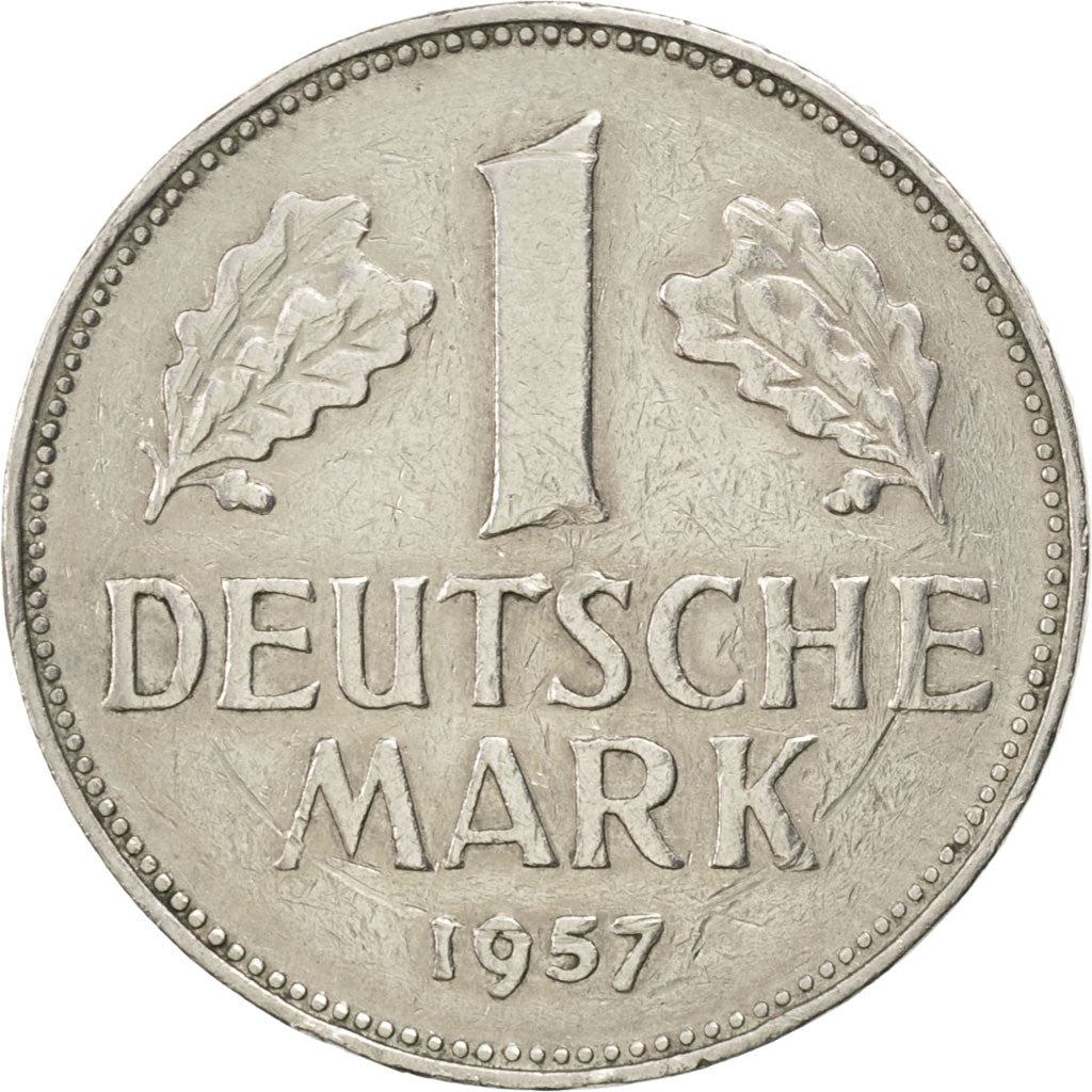 GERMANY - FEDERAL REPUBLIC, Mark, 1957, Stuttgart, KM #110, EF(40-45),...