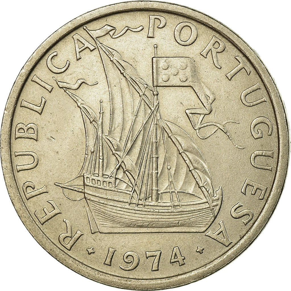 Moneta, Portogallo, 10 Escudos, 1974, BB, Nichel ricoperto in rame-nichel