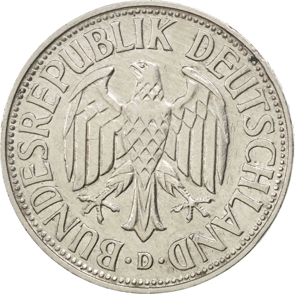GERMANY - FEDERAL REPUBLIC, Mark, 1955, Munich, KM #110, EF(40-45),...