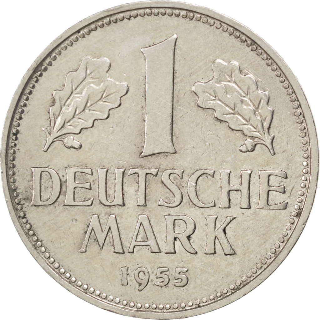 GERMANY - FEDERAL REPUBLIC, Mark, 1955, Munich, KM #110, EF(40-45),...