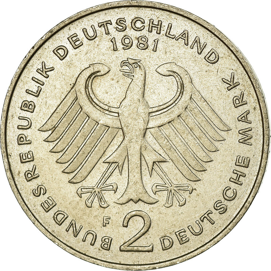 Coin, GERMANY - FEDERAL REPUBLIC, 2 Mark, 1981, Stuttgart, EF(40-45)