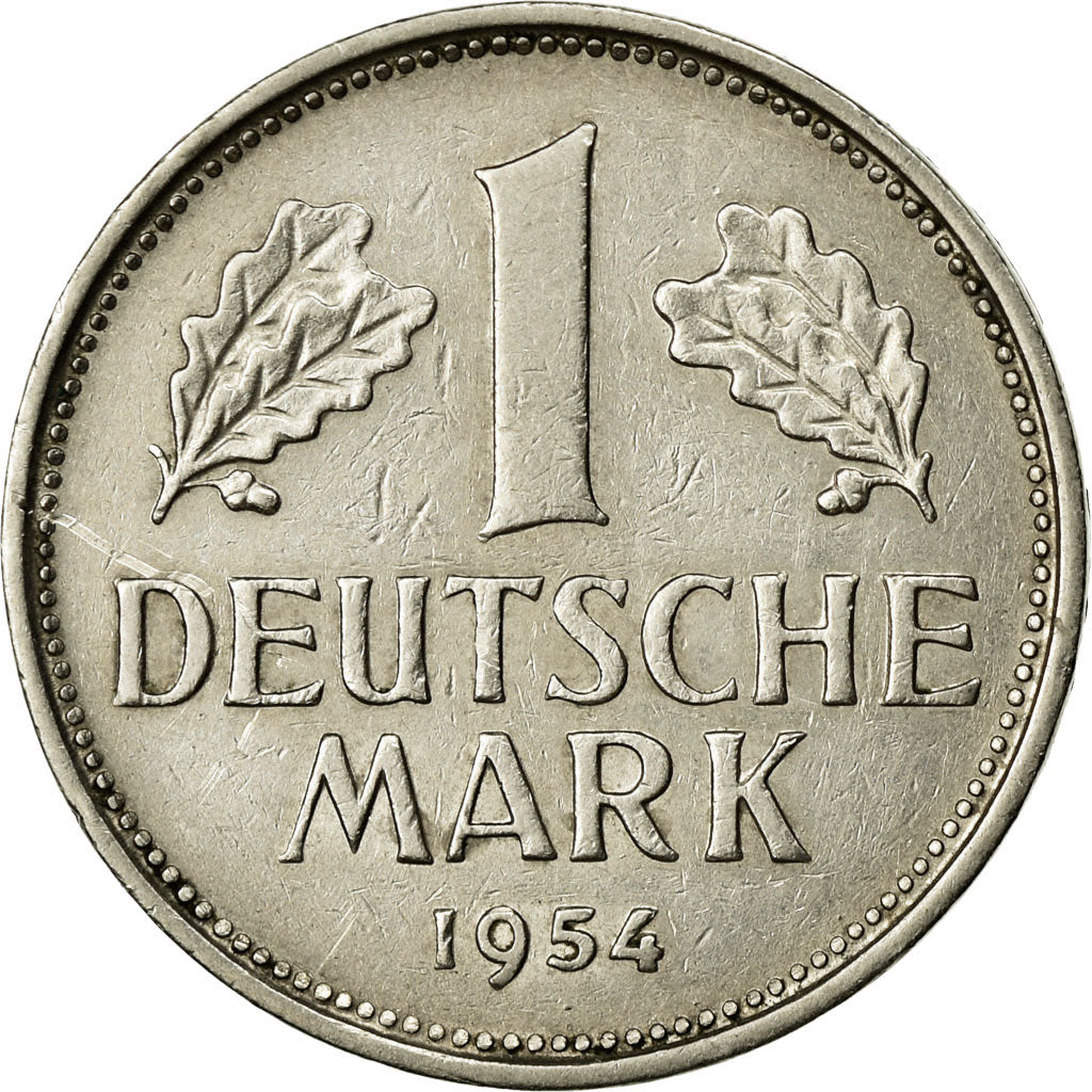 Coin, GERMANY - FEDERAL REPUBLIC, Mark, 1954, Hambourg, EF(40-45)