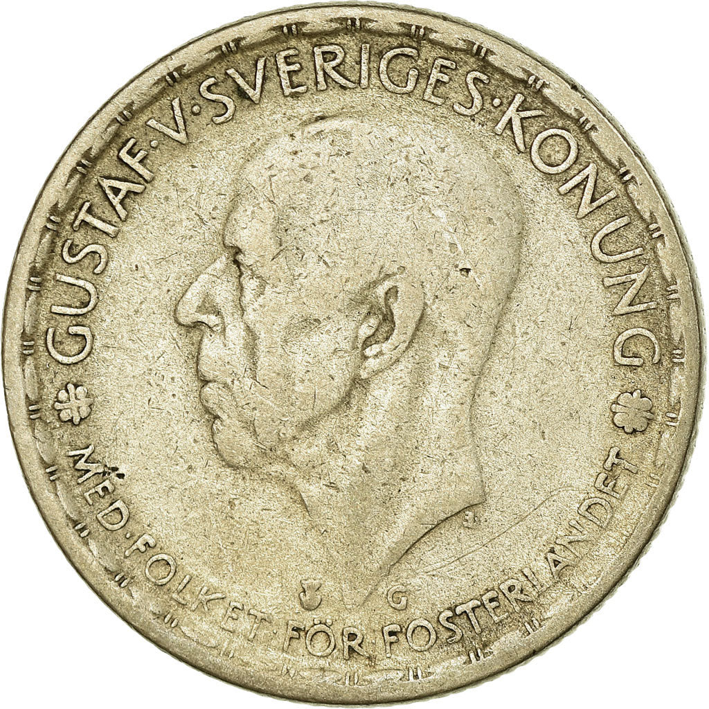 Coin, Sweden, Gustaf V, Krona, 1942, VF(30-35), Silver, KM:814