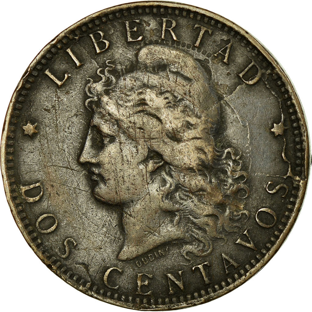 Coin, Argentina, 2 Centavos, 1892, VF(20-25), Bronze, KM:33