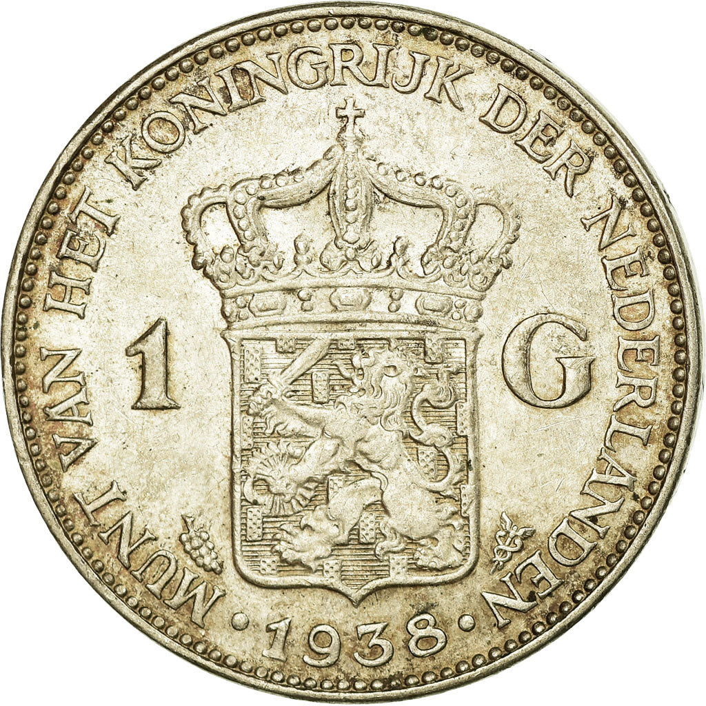 Coin, Netherlands, Wilhelmina I, Gulden, 1938, EF(40-45), Silver, KM:161.1
