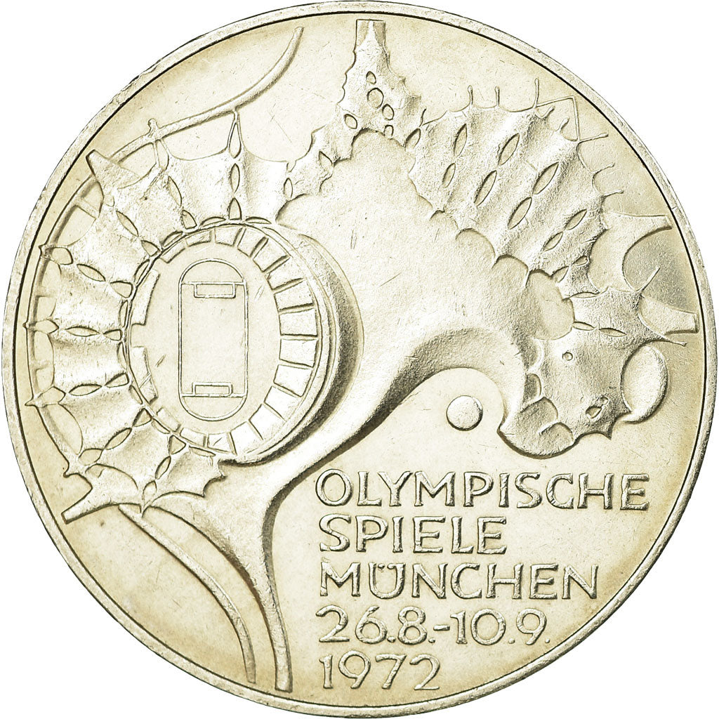 Coin, GERMANY - FEDERAL REPUBLIC, 10 Mark, 1972, Hamburg, AU(55-58), Silver