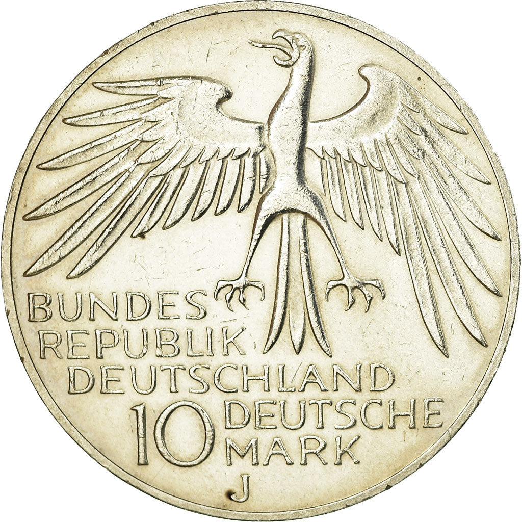 Coin, GERMANY - FEDERAL REPUBLIC, 10 Mark, 1972, Hamburg, AU(55-58), Silver