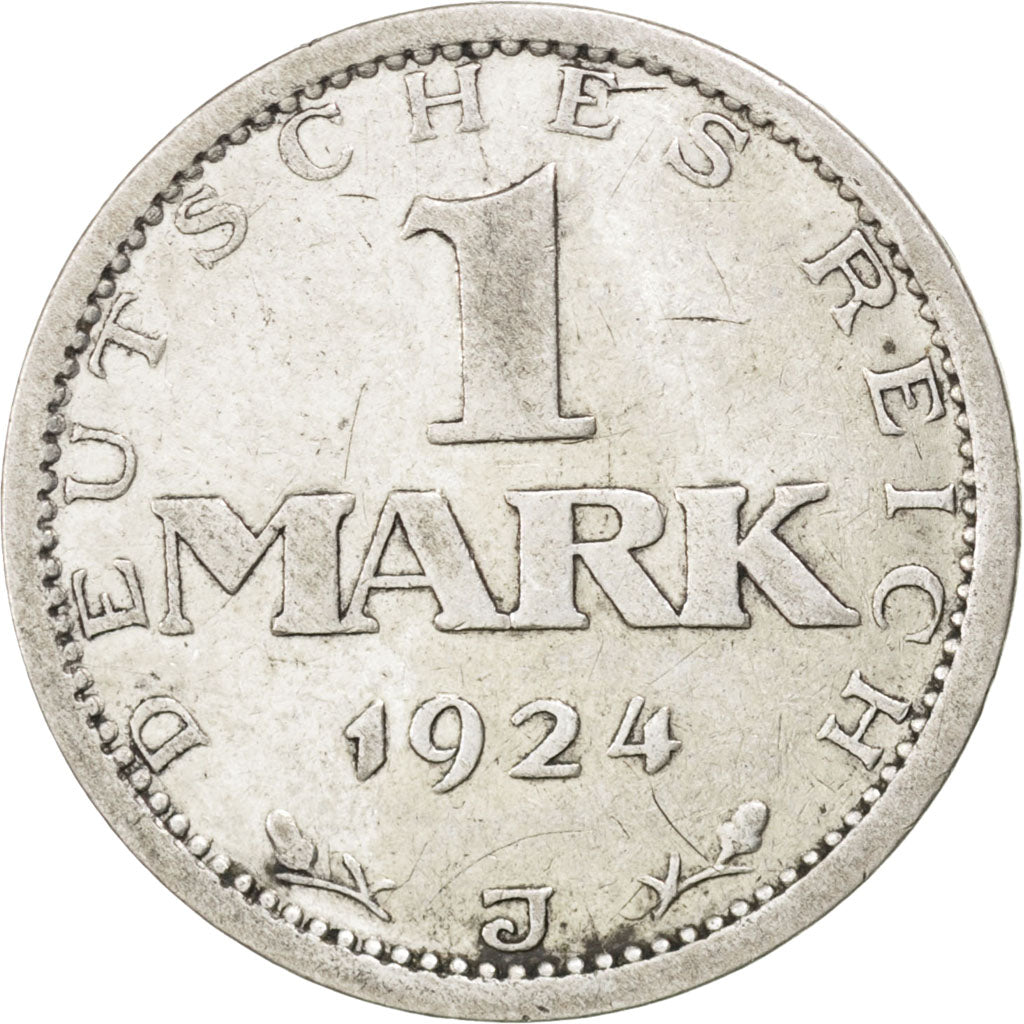 GERMANY, WEIMAR REPUBLIC, Mark, 1924, Hambourg, KM #42, EF(40-45), Silver, 23,..