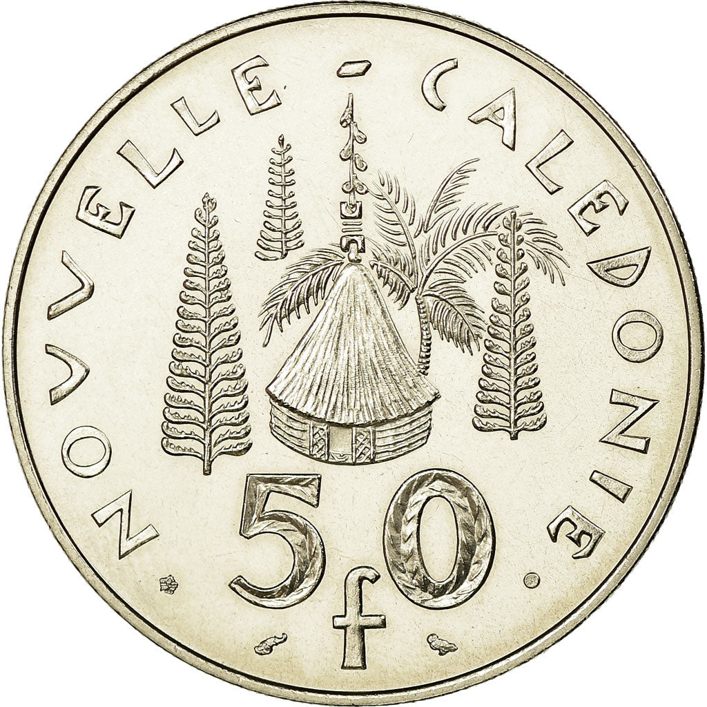 Coin, New Caledonia, 50 Francs, 1967, Paris, ESSAI, MS(63), Nickel, KM:E13