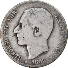 Coin, Spain, Alfonso XII, Peseta, 1882, Madrid, VG(8-10), Silver, KM:686