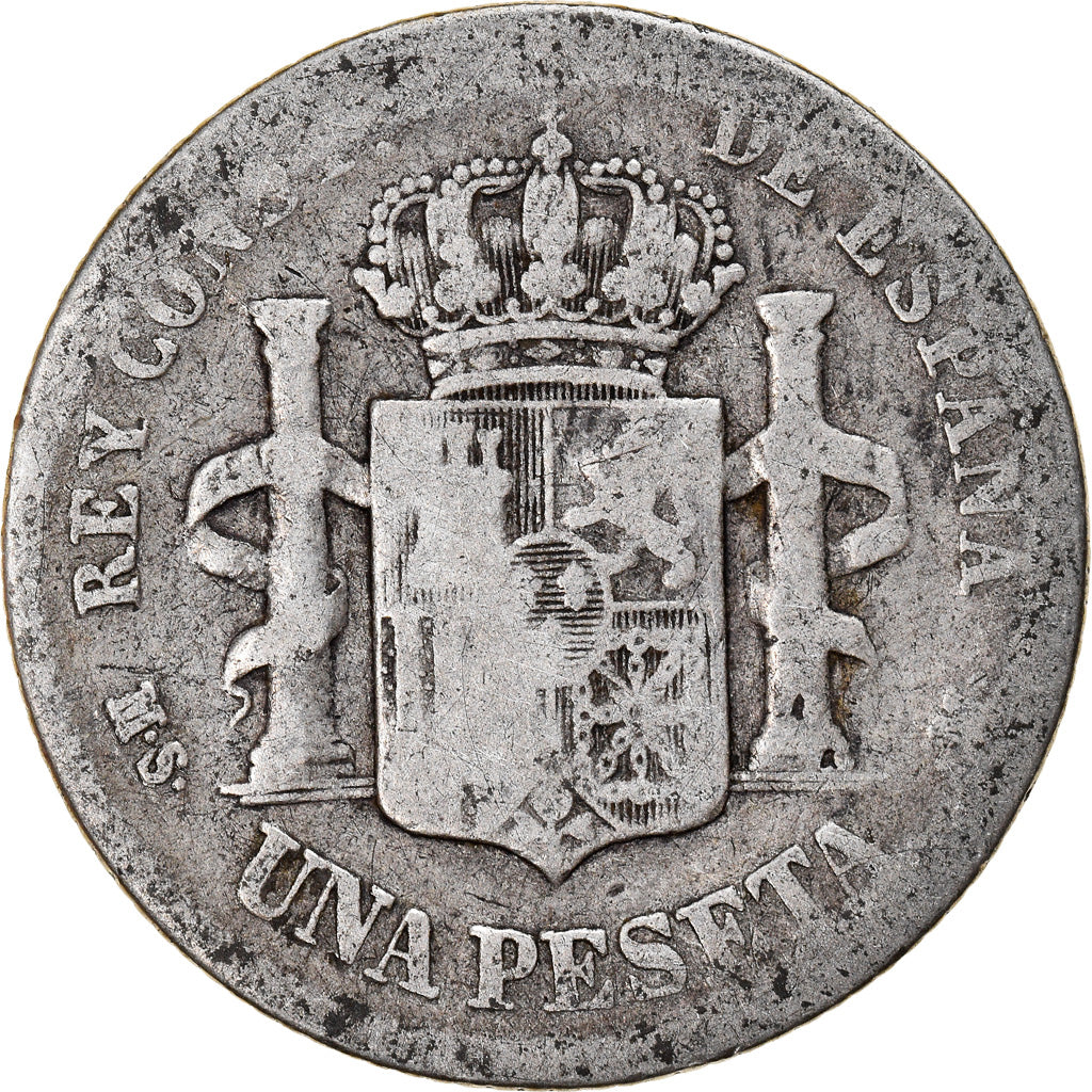 Coin, Spain, Alfonso XII, Peseta, 1882, Madrid, VG(8-10), Silver, KM:686