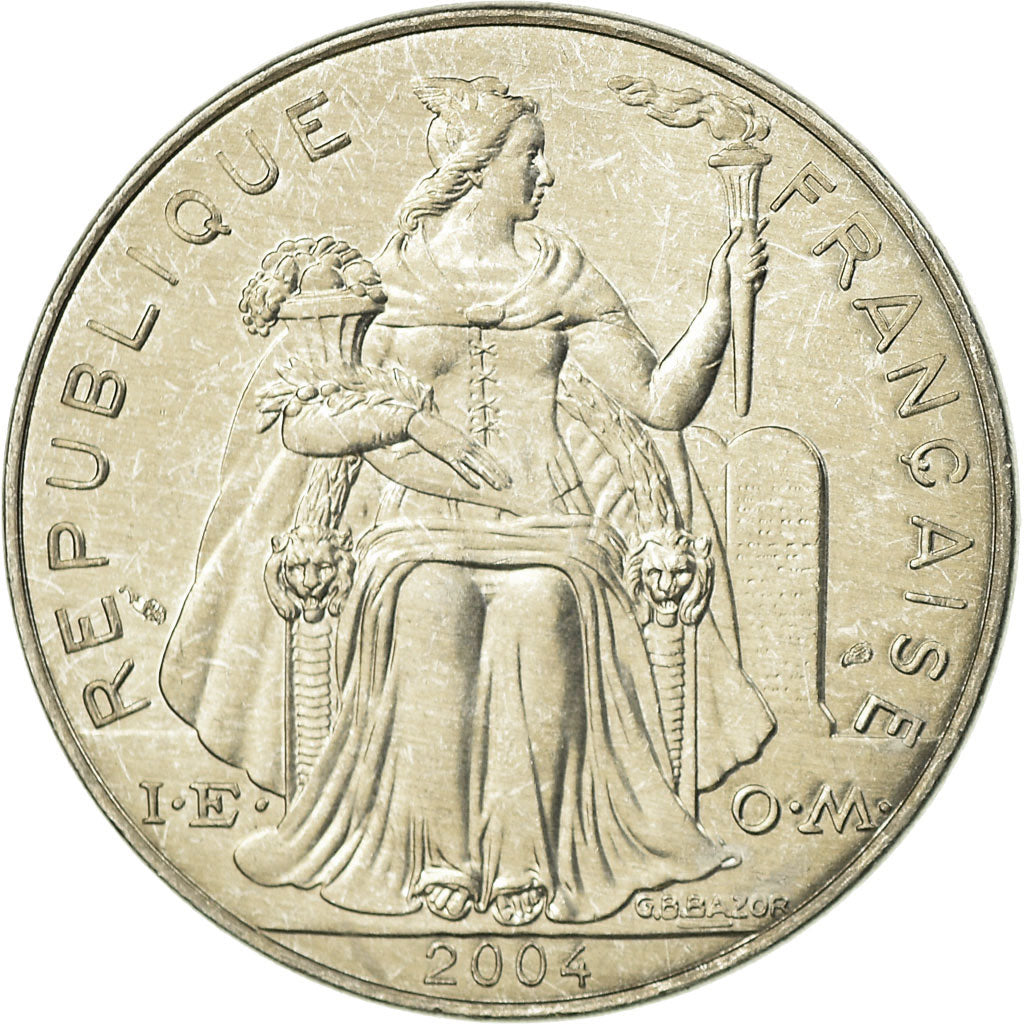 Coin, French Polynesia, 5 Francs, 2004, Paris, AU(55-58), Aluminum, KM:12
