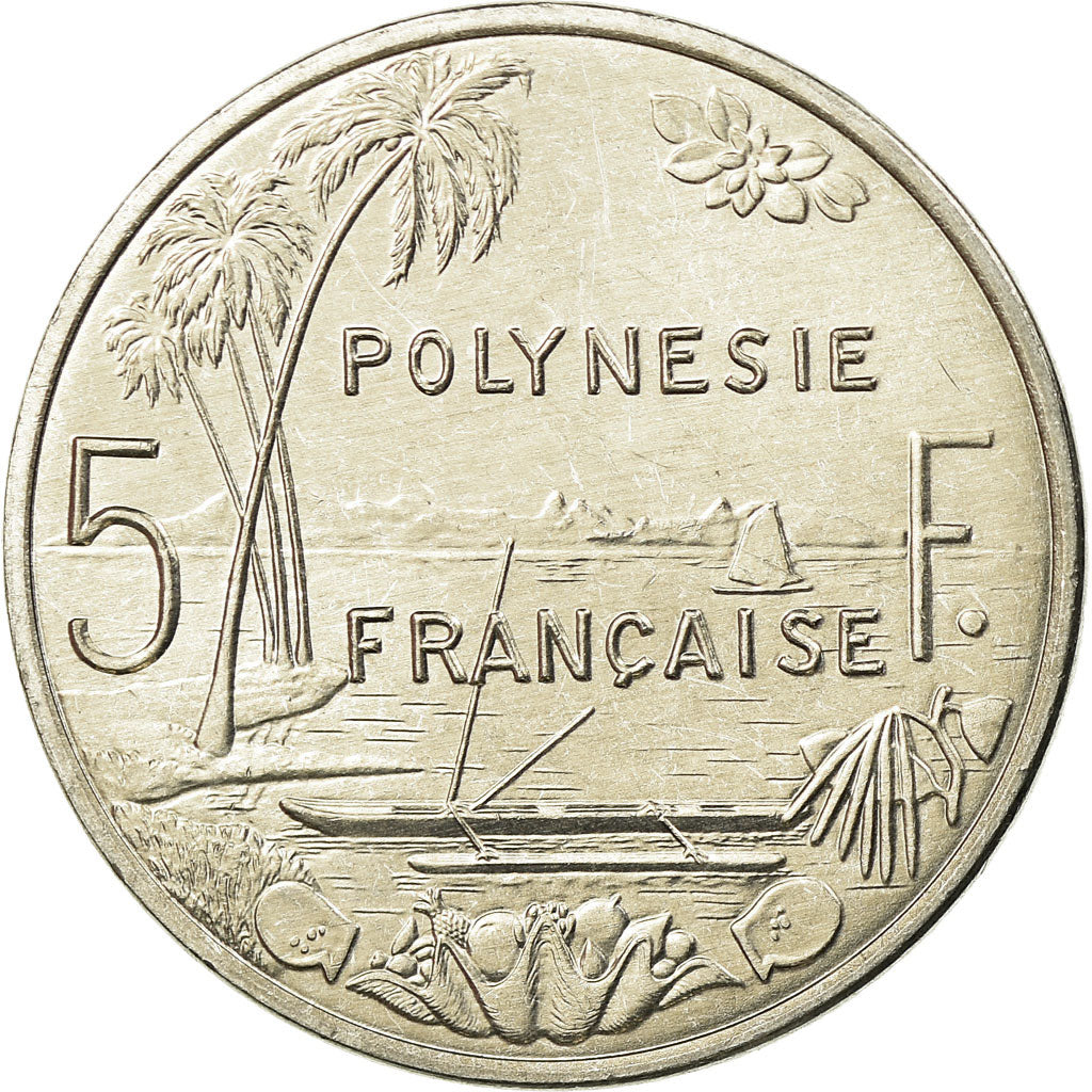 Coin, French Polynesia, 5 Francs, 2004, Paris, AU(55-58), Aluminum, KM:12
