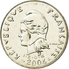 Coin, French Polynesia, 20 Francs, 2004, Paris, AU(55-58), Nickel, KM:9
