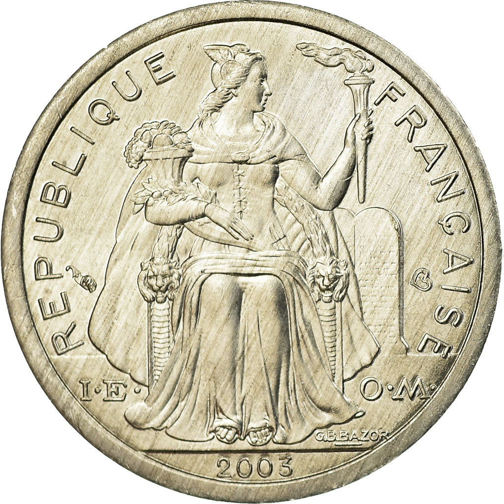 Coin, French Polynesia, Franc, 2003, Paris, MS(63), Aluminum, KM:11