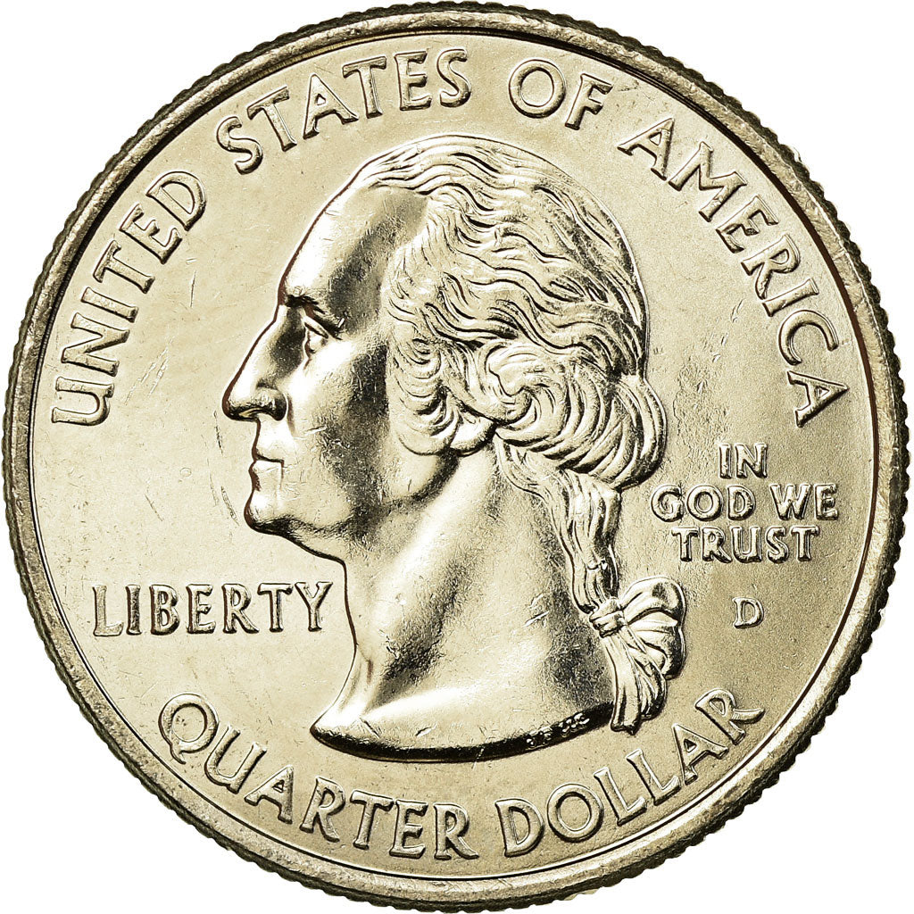 Coin, United States, Alaska, Quarter, 2008, U.S. Mint, Denver, golden