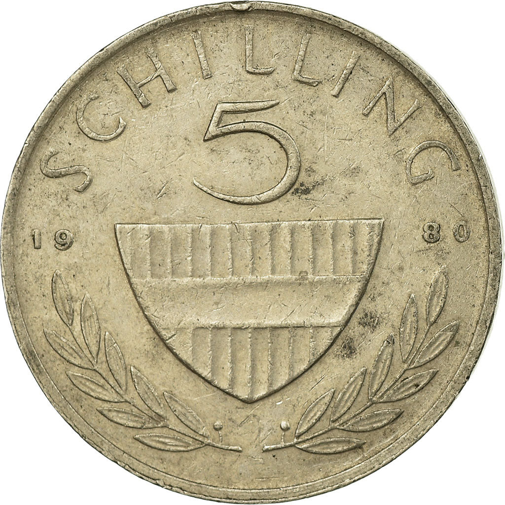 Coin, Austria, 5 Schilling, 1980, VF(30-35), Copper-nickel, KM:2889a
